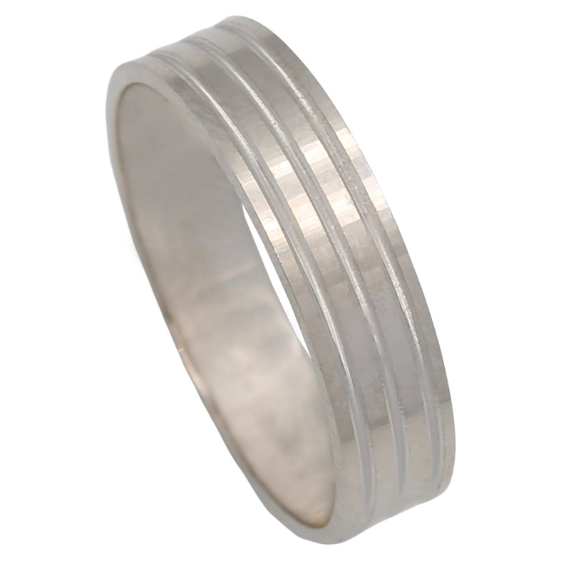 ALIANZA TALLLADA ORO BLANCO DE 18KL -5MM