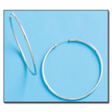 AROS EN ORO BLANCO DE 18KL DIAMETRO 50MM