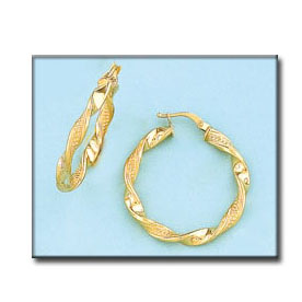 AROS ONDULADOS EN ORO DE 18KL - 25MM