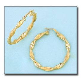 AROS ONDULADOS EN ORO DE 18KL - 30MM