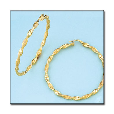 AROS ONDULADOS EN ORO DE 18KL - 55MM