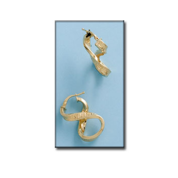 AROS ORO 18KL CON GRECA - 15x27MM