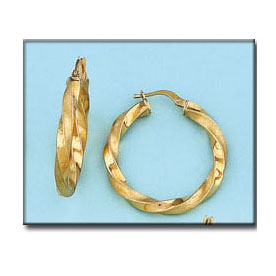 AROS RIZADOS EN ORO DE 18KL -  25MM