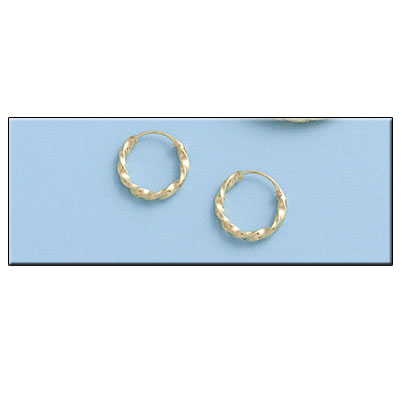AROS RIZADOS EN ORO DE 18KL - 10MM