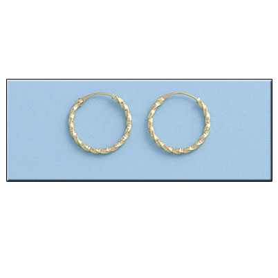 AROS RIZADOS EN ORO DE 18KL - 13MM