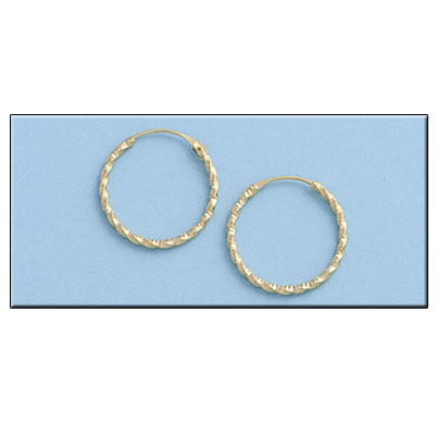 AROS RIZADOS EN ORO DE 18KL - 16MM