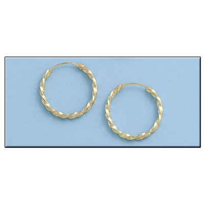 AROS RIZADOS EN ORO DE 18KL - 16MM