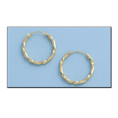 AROS RIZADOS EN ORO DE 18KL - 17MM