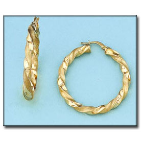 AROS RIZADOS EN ORO DE 18KL - 30MM