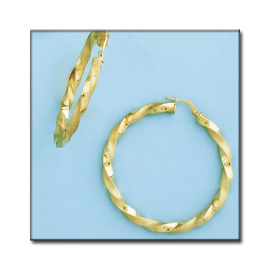 AROS RIZADOS EN ORO DE 18KL - 40MM