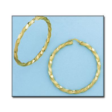 AROS RIZADOS EN ORO DE 18KL - 50MM