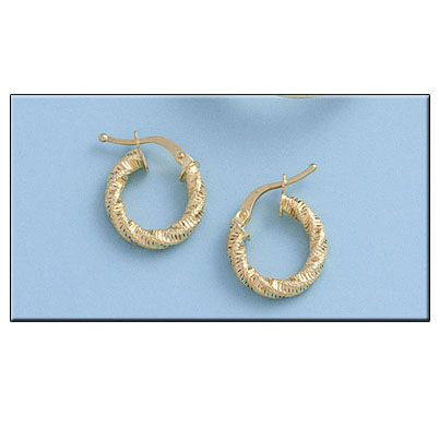 AROS RIZADOS ORO 18KL - 10MM