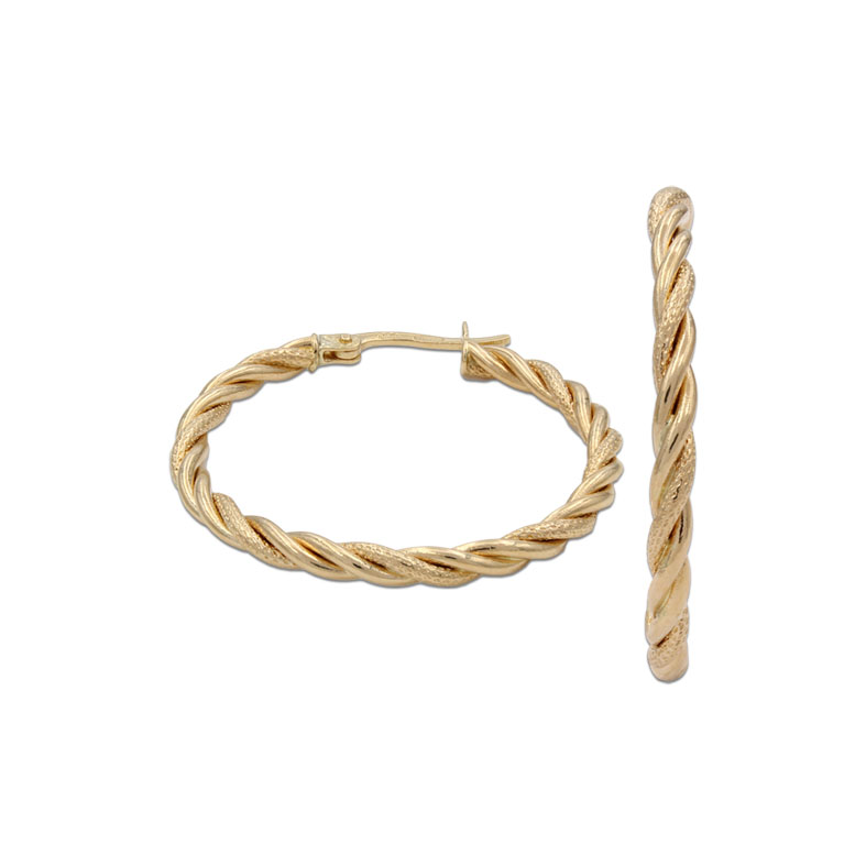 AROS RIZADOS ORO 18KL - 15MM