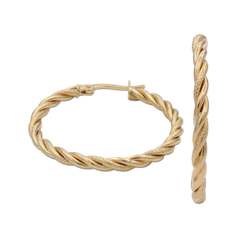 AROS RIZADOS ORO 18KL - 21MM