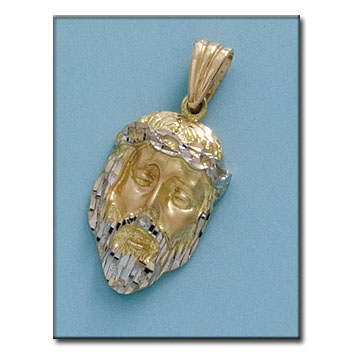 CABEZA CRISTO BICOLOR ORO 18KL - 15X27MM