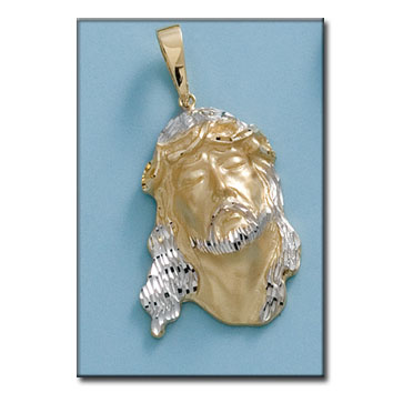 CABEZA CRISTO BICOLOR ORO 18KL - 23X34MM