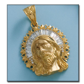 CABEZA CRISTO ORO 18KL CIRCONITAS