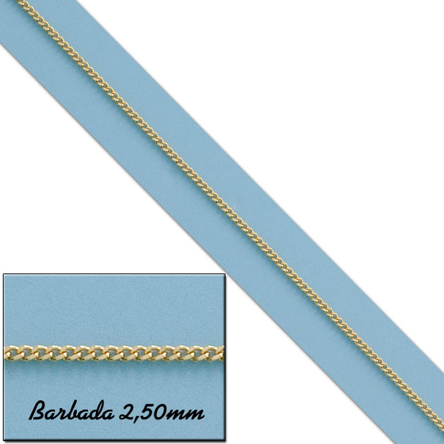 CADENA BARBADA MACIZA ORO 18KL 2.5 MM