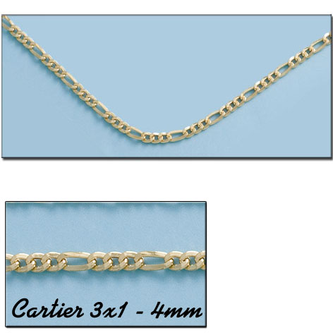 CADENA HUECA 3x1 ORO 18KL - 3.50MM