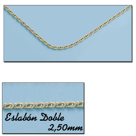 CADENA HUECA ORO18KL ESLABON DOBLE 3MM