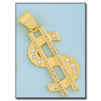 COLGANTE DOLAR ORO 18KL DE 27X57MM