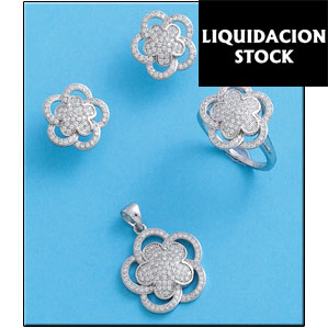 COLGANTE FLOR CIRCONITAS PLATA 925MM