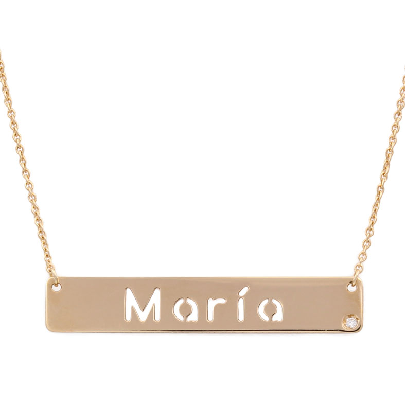 COLGANTE NOMBRE ORO 18KL + DIAMANTE