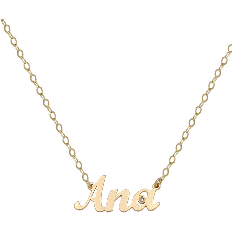 COLGANTE NOMBRE PEQUEÑO ORO 18KL + DIAMANTE