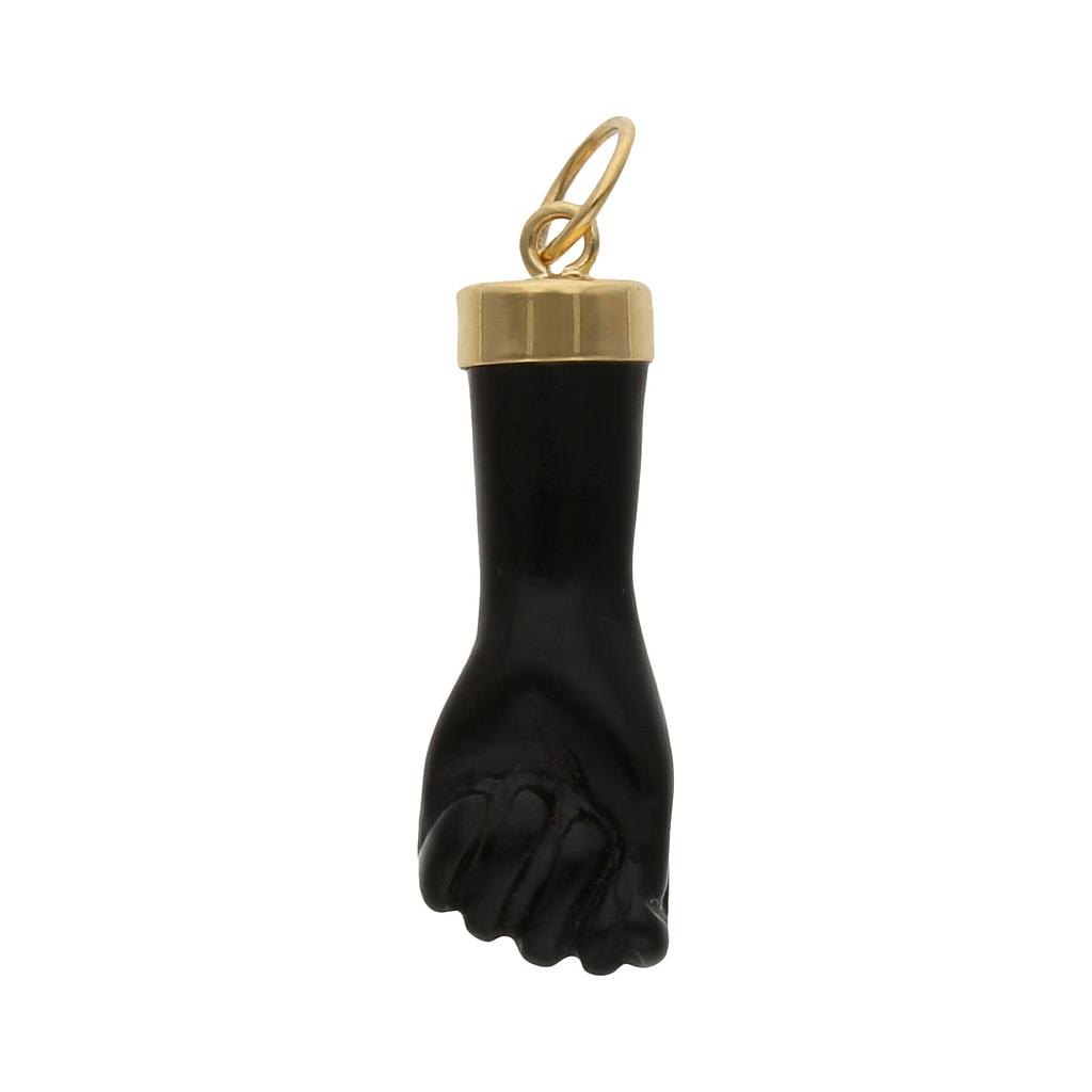 COLGANTE ORO 18KL HIGA GRANDE AZABACHE