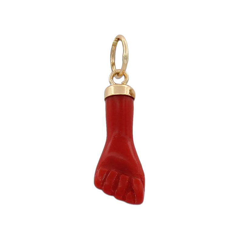 COLGANTE ORO 18KL HIGA PEQUEÑA ROJA