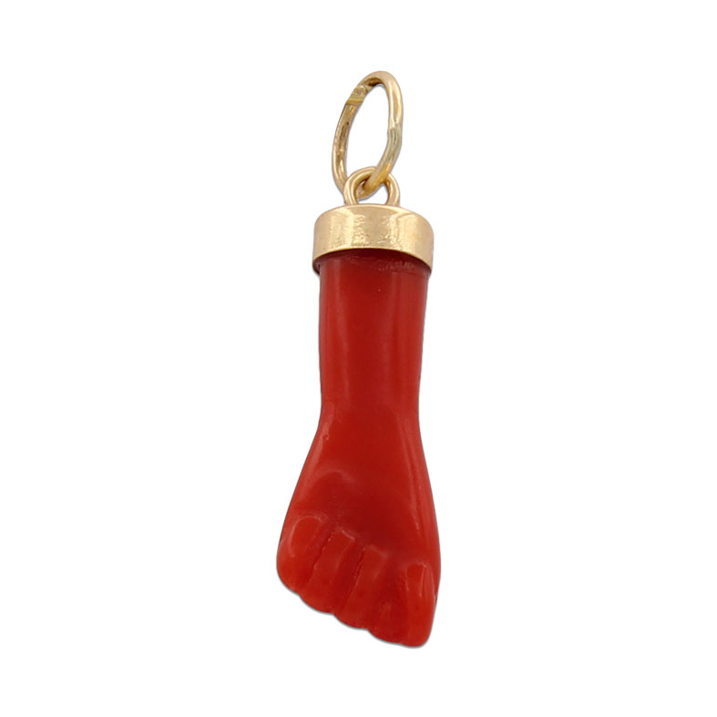 COLGANTE ORO 18KL MANO ROJA