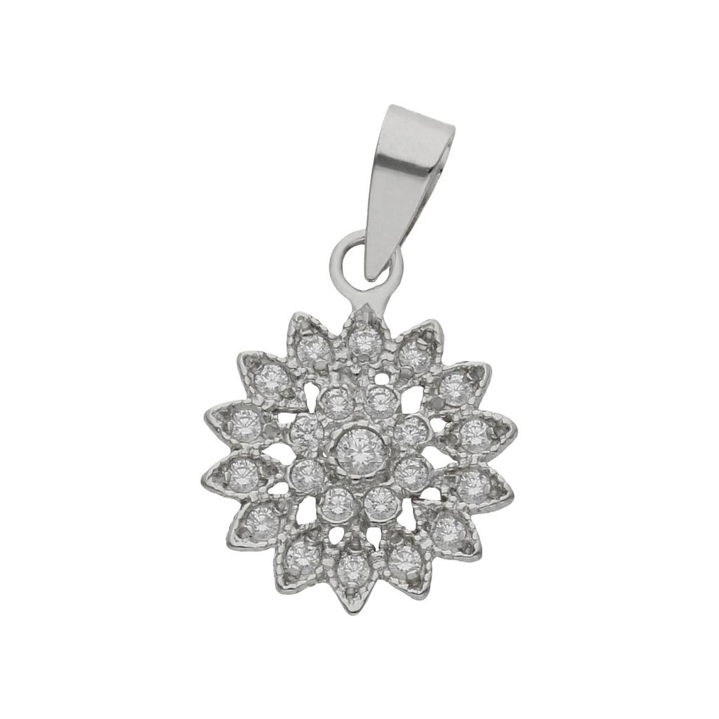 COLGANTE ORO BLANCO 18KL SOL CIRCONITAS