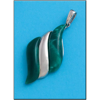 COLGANTE RESINA VERDE PLATA 925MM