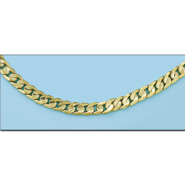 COLLAR HUECO BARBADO ORO 18KL 9MM