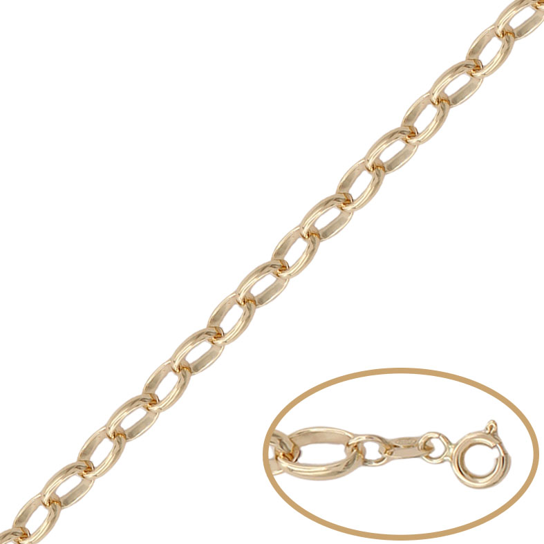 COLLAR HUECO ORO 18KL ROLOT ALARGADO - 6MM