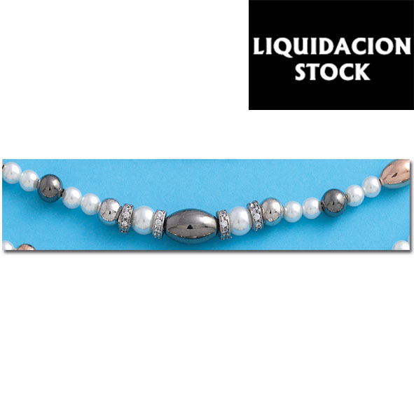 COLLAR PERLAS CHINAS PLATA 925MM