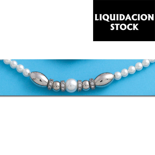 COLLAR PERLAS CHINAS PLATA 925MM