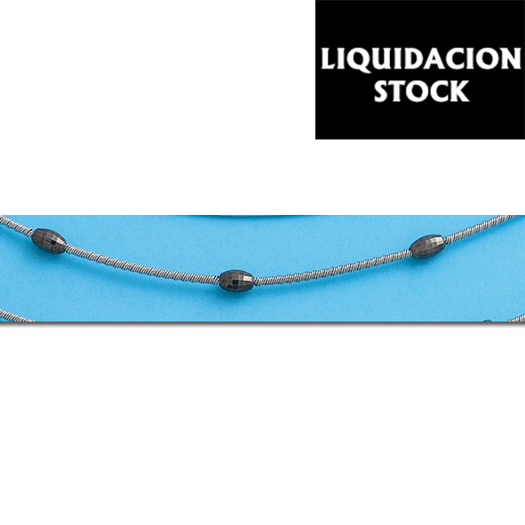 COLLAR PIEDRA MARRON PLATA 925MM