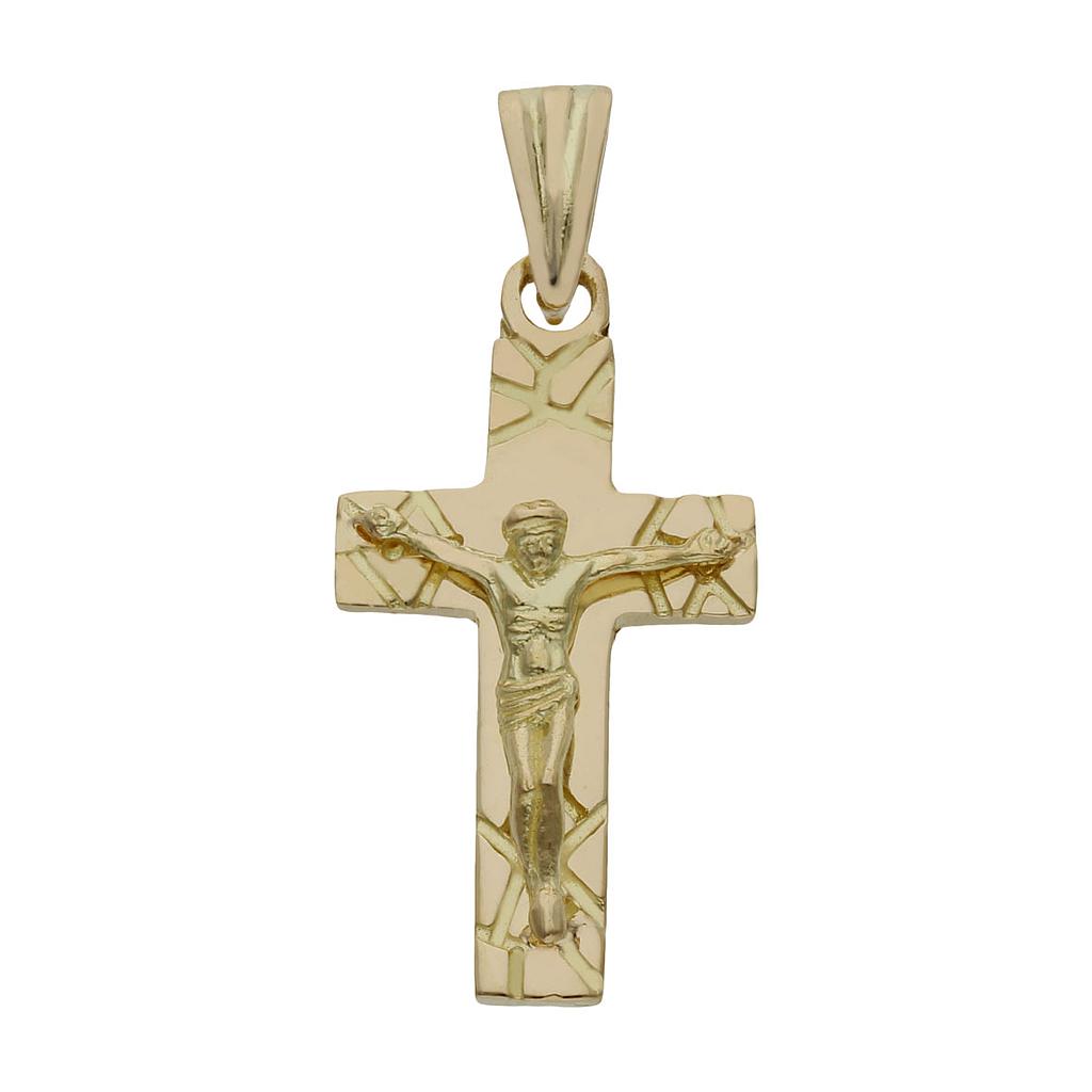 CRUZ + CRISTO ORO 18KL - 15x29MM