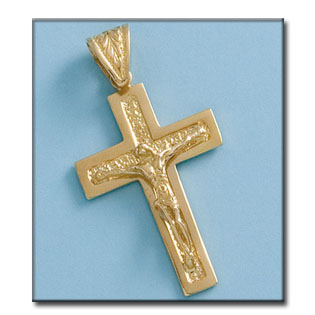 CRUZ CON CRISTO EN ORO DE 18KL - 23X36MM