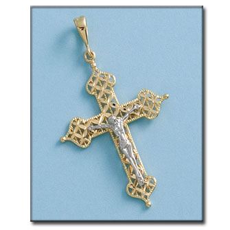 CRUZ CON CRISTO EN ORO DE 18KL - 27X38MM