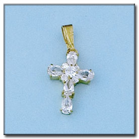 CRUZ EN ORO DE 18KL CIRCONITAS - 11X18MM