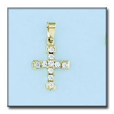 CRUZ EN ORO DE 18KL CIRCONITAS - 13X19MM