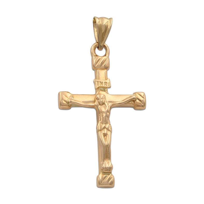 CRUZ EN ORO DE 18KL CON CRISTO - 17X28MM
