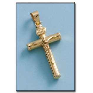 CRUZ EN ORO DE 18KL CON CRISTO - 17X30MM