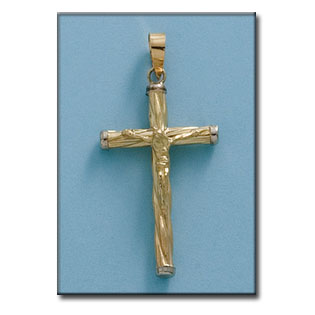 CRUZ EN ORO DE 18KL CON CRISTO - 18X33MM