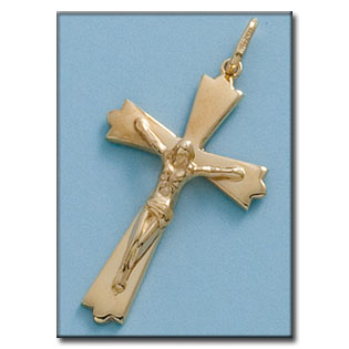 CRUZ EN ORO DE 18KL CON CRISTO - 21X35MM