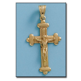 CRUZ EN ORO DE 18KL CON CRISTO - 22X38MM