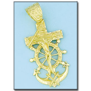 CRUZ ORO DE 18KL MARINERA CRISTO-27X52MM