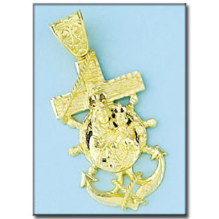 CRUZ ORO DE 18KL MARINERA V. DEL CARMEN 